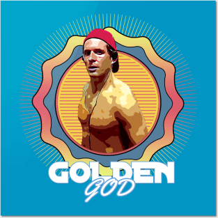 Golden God Retro Aesthetic Posters and Art